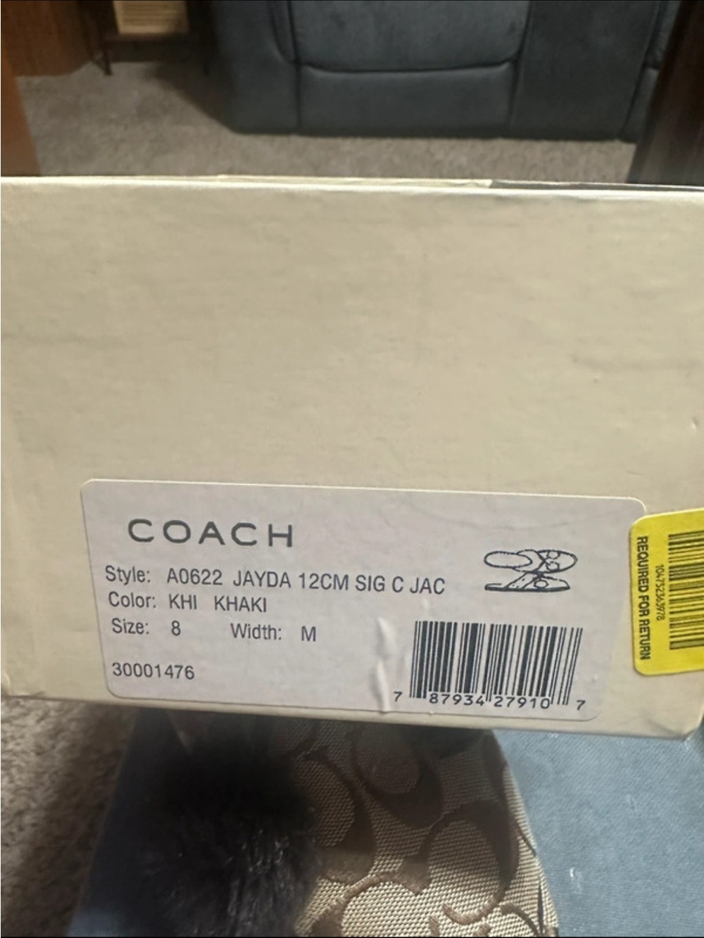 Coach Brown & Beige Logo Pom-Pom Slide slippers - Picture 4 of 4